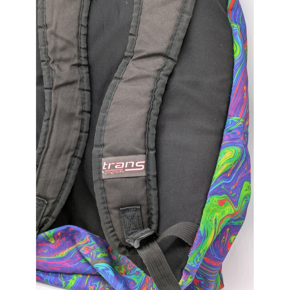 Trans by JanSport Backpack Multicolor Rainbow Swirl Laptop School Bag - Picture 10 of 11